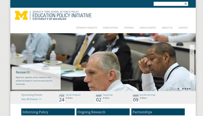 Screenshot of Education Policy Initiative website